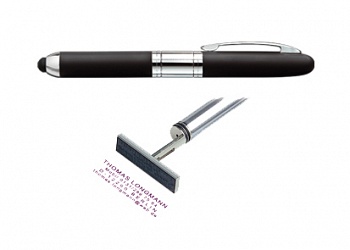 Ручка міні-стилус з штампом, чорний корпус(флеш)
