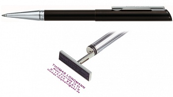 Ручка, чорний корпус з сріблястим наконечником (флеш)